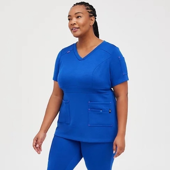 NWT TorridStrong Waistband Curpo Scrub Top In Blue - Picture 6 of 11